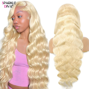 38 36 34 Inch 13x4 13x6 613 Lace Frontal Wig Honey Blonde Colored Brazilian Remy Body Wave Lace Front Human Hair Wigs for Women