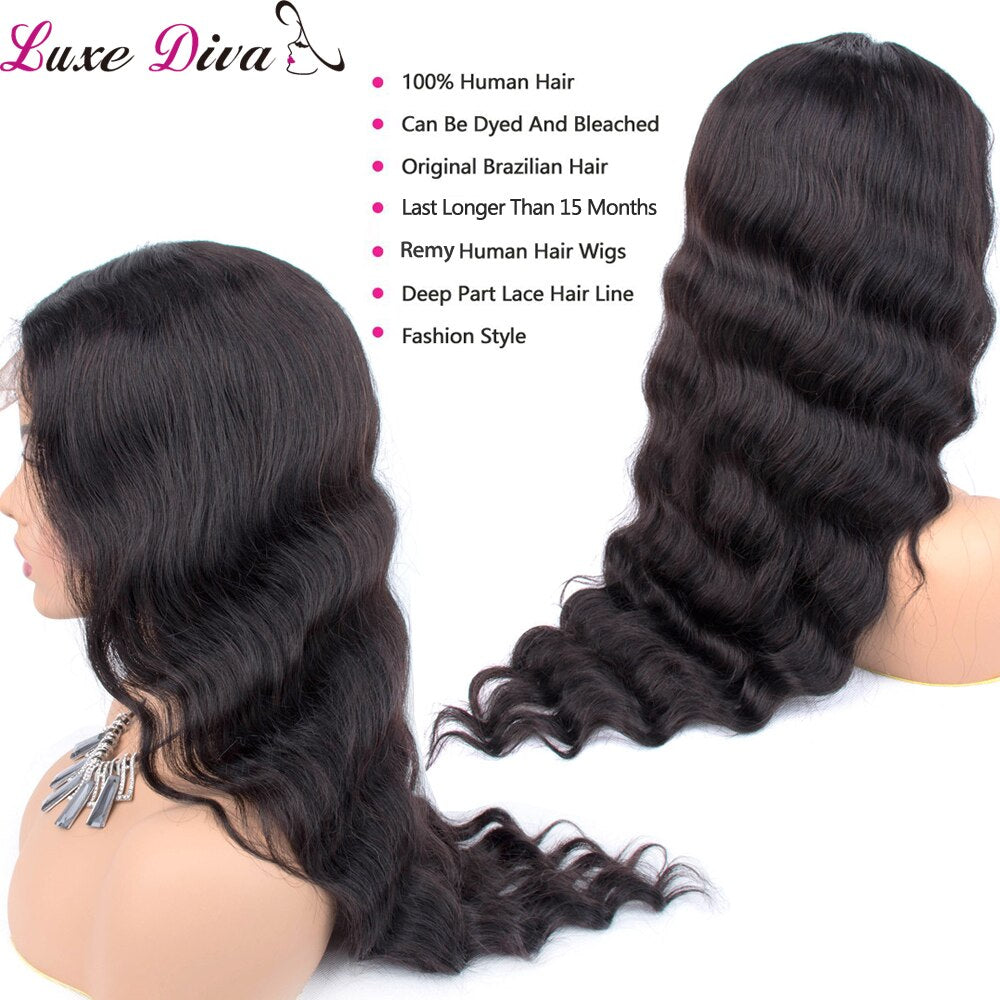 Loose Wave Human Hair Lace Wig Human Hair Wigs Pre Plucked Luxediva Brazilian Remy Human Hair 4x4 Lace Closure Wig For Women