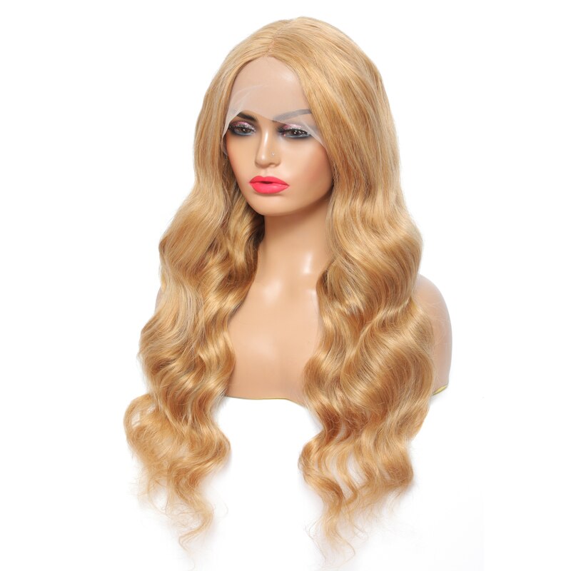 Honey Blonde Lace Front Human Hair Wigs Brazilian Body Wave Human Hair Lace Wigs IJOY 100% Remy Hair Transparent Lace Wigs